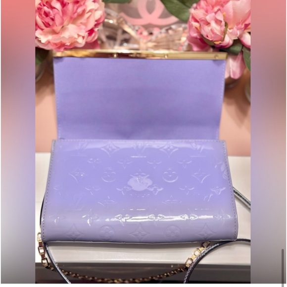 SOLD 💝 Louis Vuitton Ana Shoulder Bag Clutch crossbody Lilac Vernis - Picture 6 of 15
